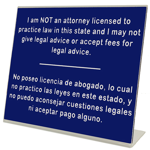 I Am Not a Lawyer Alaska Notary Desk Sign