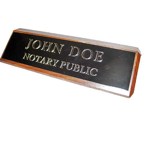 Alaska Notary Walnut Desk Sign